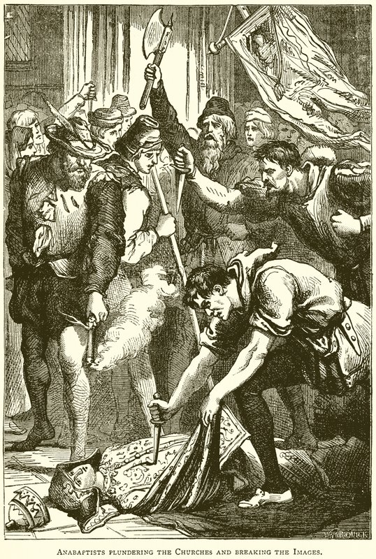 Anabatistas saqueando as igrejas e quebrando as imagens de English School