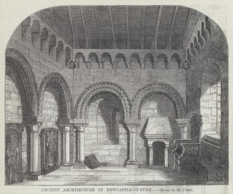 Arquitectura Antiga em Newcastle-on-Tyne (gravura) de English School