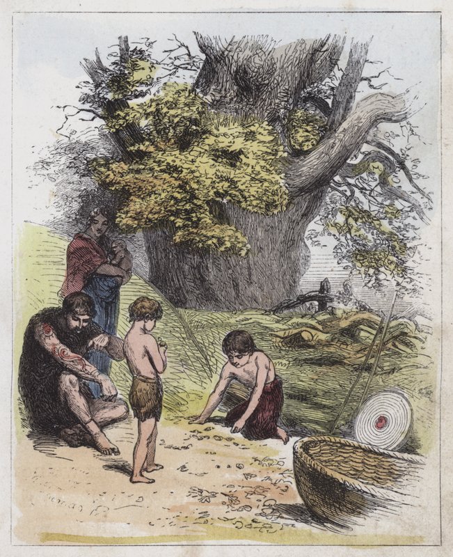 Antigos britânicos (gravura colorida) de English School