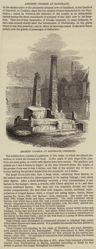Ancient Cross at Sandbach (gravura) de English School