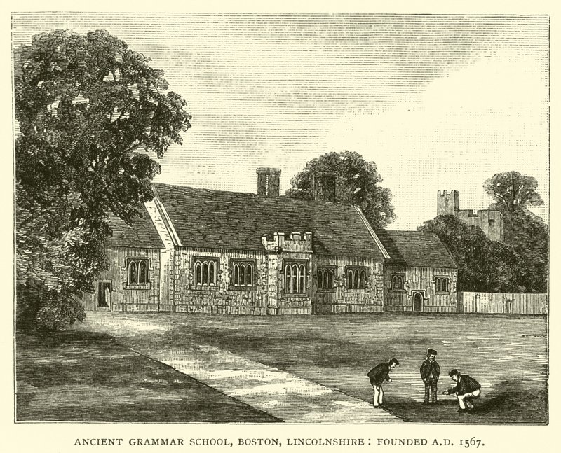 Antiga Grammar School, Boston, Lincolnshire, fundada em 1567 dC de English School
