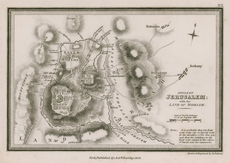 Jerusalém antiga; com a terra de Moriah de English School