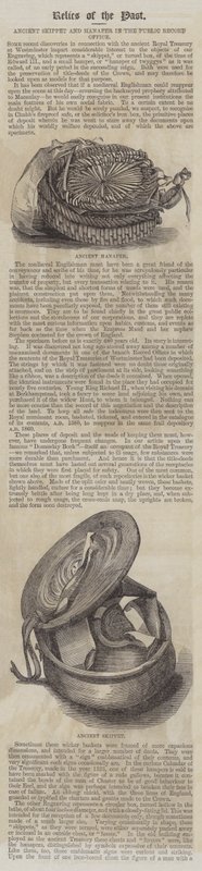 Ancient Skippet and Hanaper in the Public Record Office (gravura) de English School