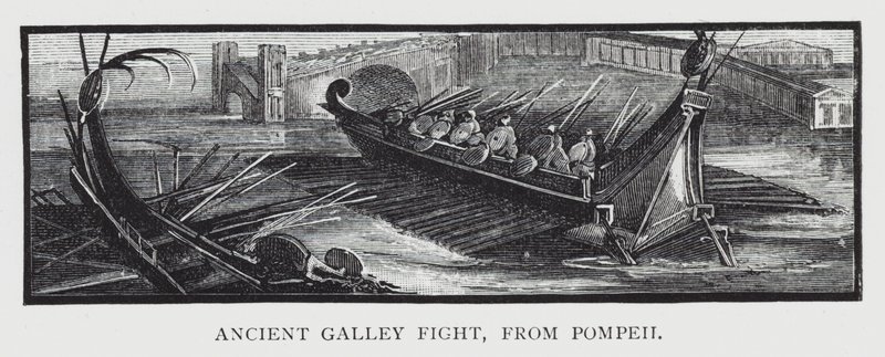 Ancient gallery fight, from Pompeii (gravura) de English School