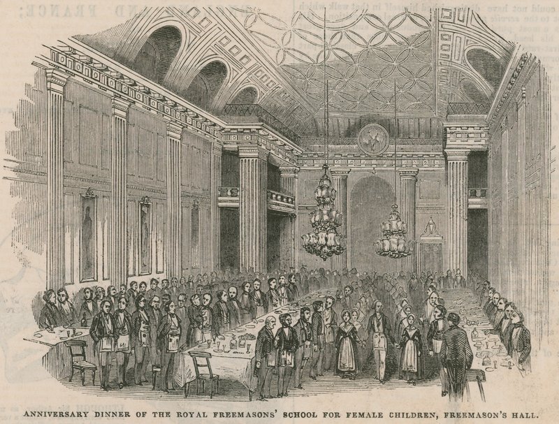 Jantar de aniversário da Royal Maçons School para as crianças do salão Maçons Freemasons de English School