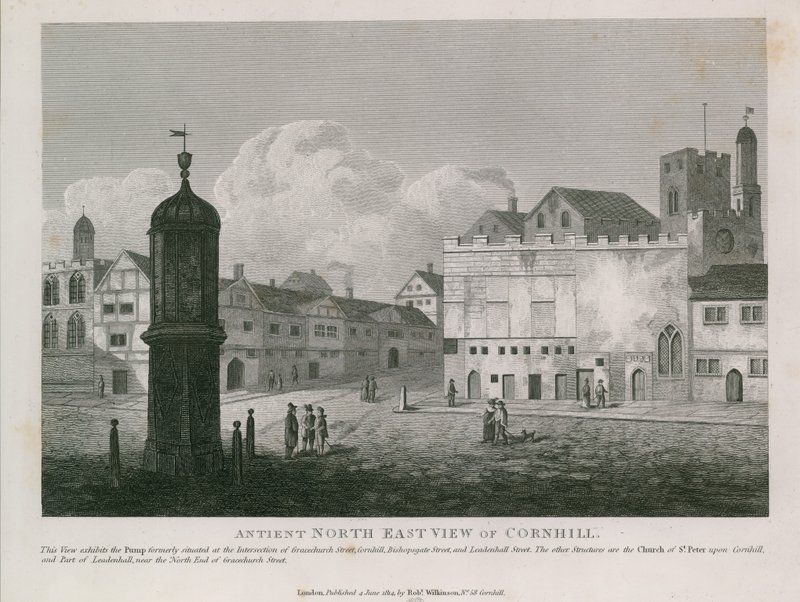 Antient nordeste vista de Cornhill de English School