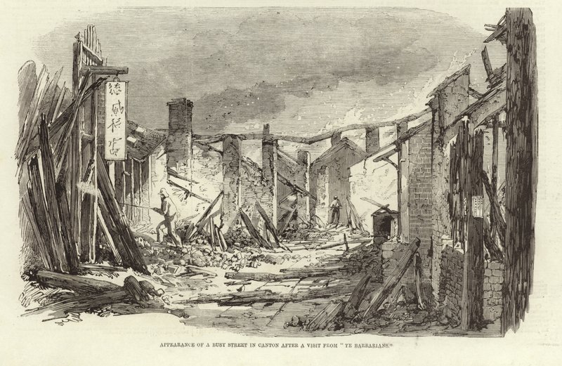 Aparecimento de uma rua movimentada após uma visita de Ye Barbarians de English School