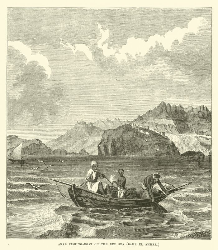 Barco de pesca árabe no Mar Vermelho, Bahr el Ahmar de English School