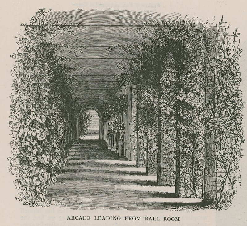 Arcade que leva ao Ball Room, Holland House de English School
