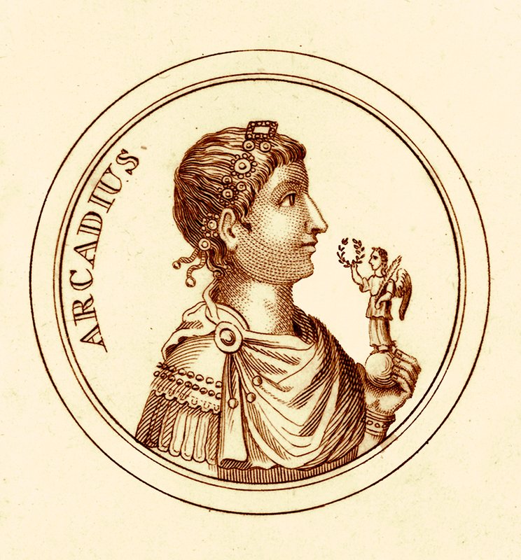 Arcadius, ilustração do dicionário histórico universal por George Crabb, publicado em 1825 (imagem digitalmente melhorada) de English School