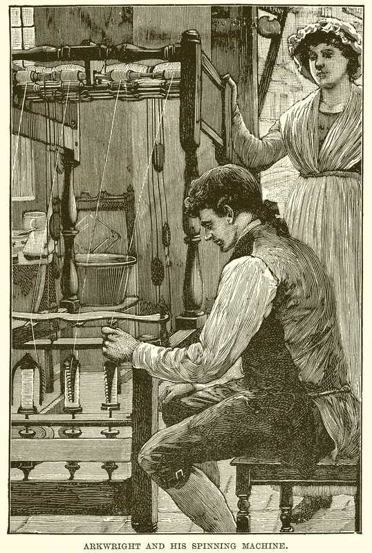 Arkwright e sua máquina de fiação de English School