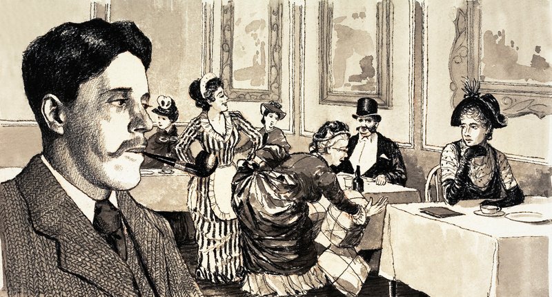 Arnold Bennett foi inspirado a escrever "The Old Wives" Tale quando ele observou uma grande dama em um restaurante de English School