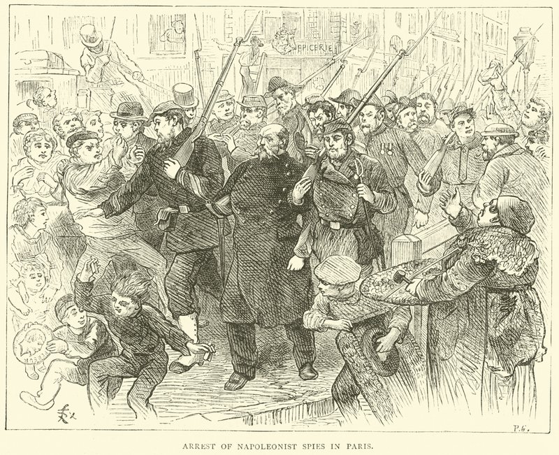 Detenção de espiões napoleonistas em Paris, outubro de 1870 de English School