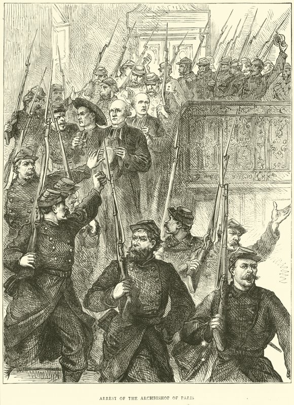 Detenção do Arcebispo de Paris, março de 1871 de English School