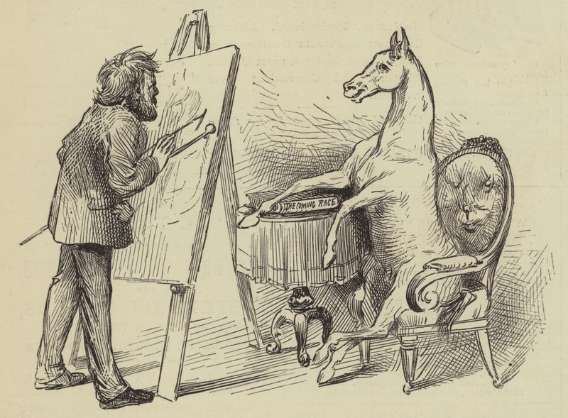 Cavalo de pintura artística (gravura) de English School