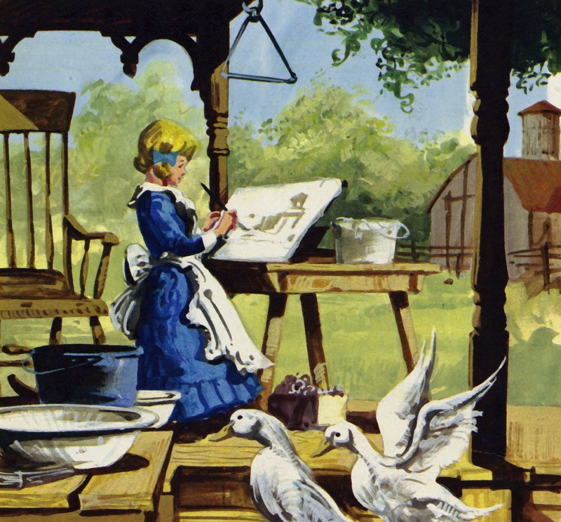 Quando criança, Anna Mary Robertson gostava de pintar de English School