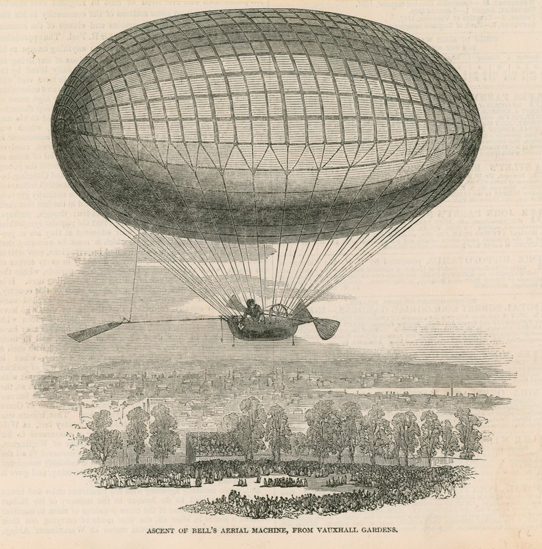Subida da máquina aérea de sinos de Vauxhall Gardens, Londres de English School