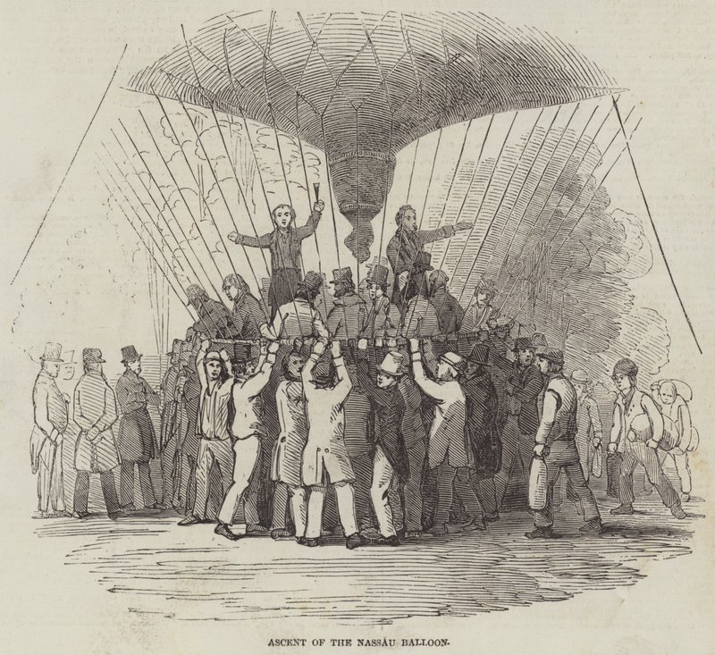 Ascensão do Balão de Nassau (gravura) de English School