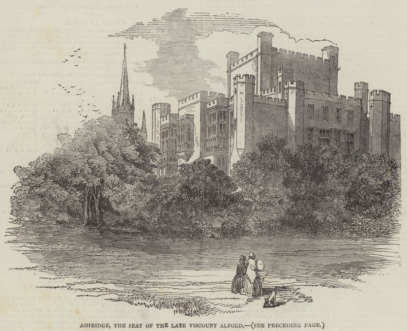 Ashridge, a Sede do falecido Visconde Alford (gravura) de English School