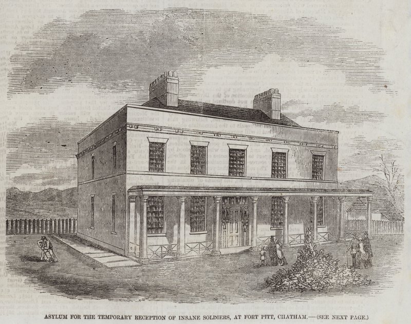 Asilo para a recepção temporária de soldados insanos, em Fort Pitt, Chatham de English School