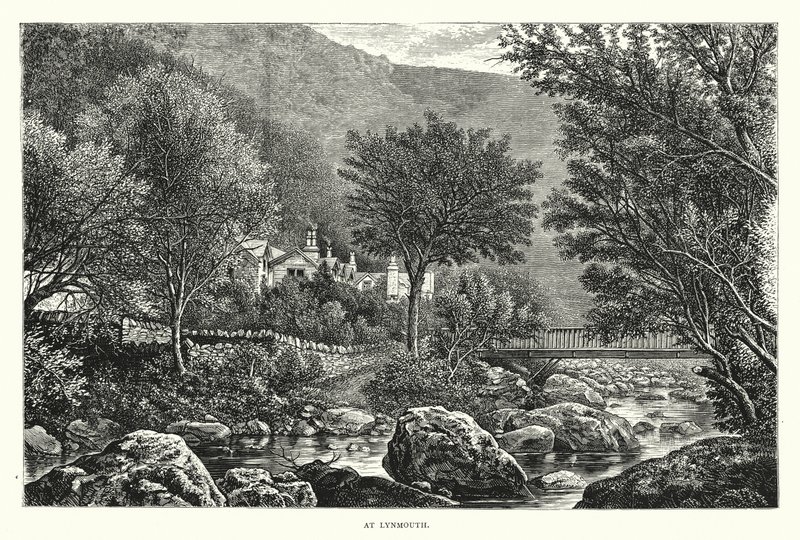 Em Lynmouth (gravura) de English School