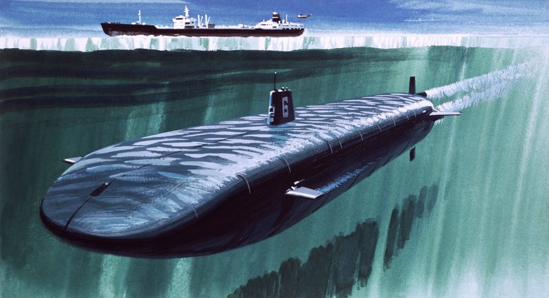Submarino atômico sob o gelo de English School