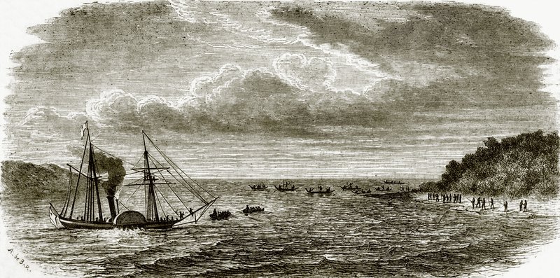 Ataque a um navio de guerra britânico pelos nativos de Andaman de English School