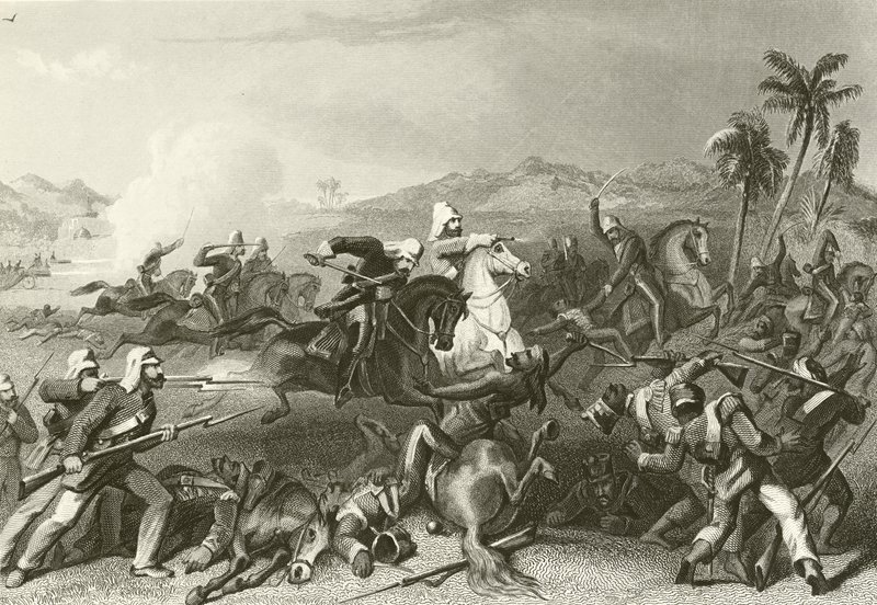 Ataque aos amotinados de Sealkote pela cavalaria irregular do general Nicholson de English School