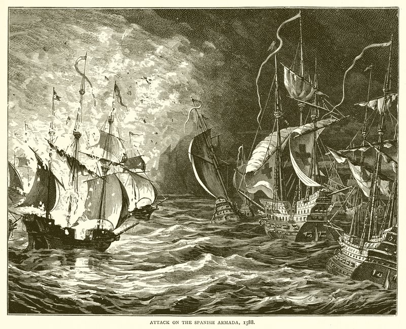 Ataque à Armada Espanhola, 1588 de English School