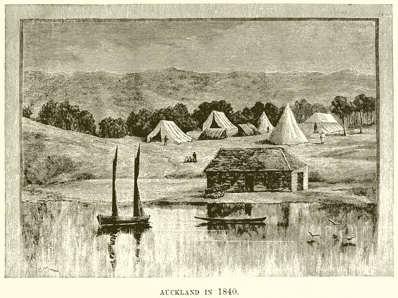 Auckland em 1840 de English School