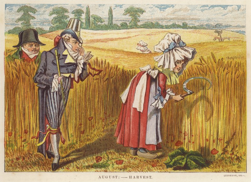 Agosto: colheita (cor litho) de English School