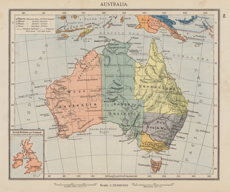 Austrália (litografia a cores) de English School