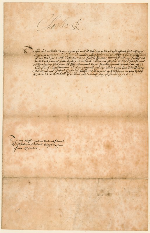 Autógrafo do rei Carlos I de English School