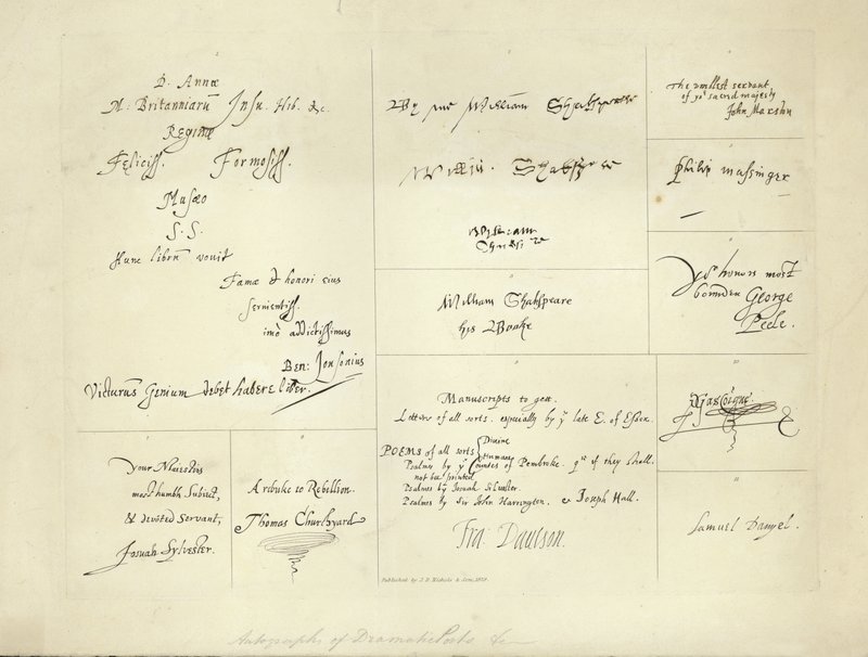 Autógrafos de poetas dramáticos de English School