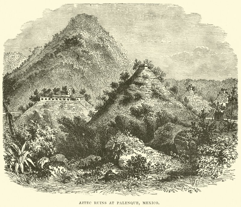 Ruínas astecas em Palenque, México de English School