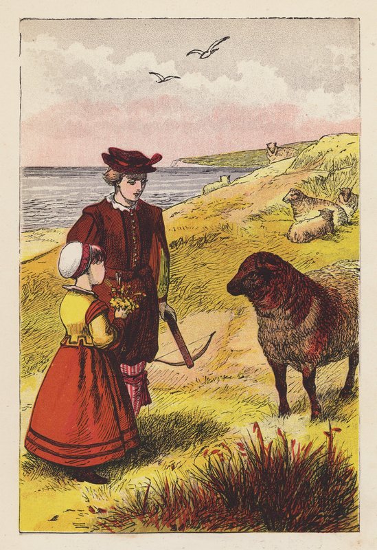 Baa, Baa, ovelha negra (litografia a cores) de English School