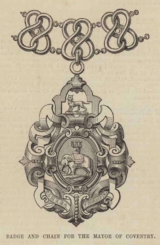 Crachá e Cadeia para o Prefeito de Coventry (gravura) de English School