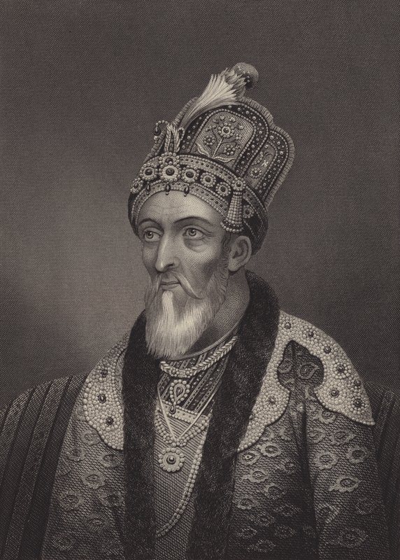Bahadur Shah II, último imperador mogol (gravura) de English School