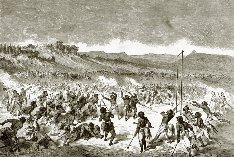 Bola jogando entre os índios Choctaw de English School