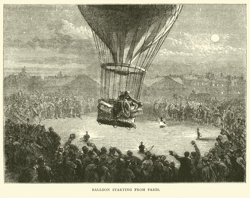 Balão a partir de Paris, setembro de 1870 de English School