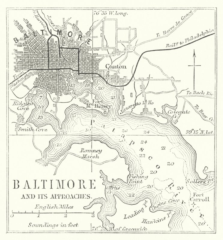 Baltimore e os seus arredores (gravura) de English School