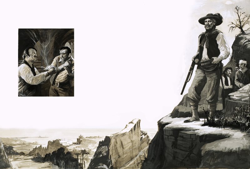 Bandidos das colinas italianas incluindo (inset) um membro da Camorra de English School