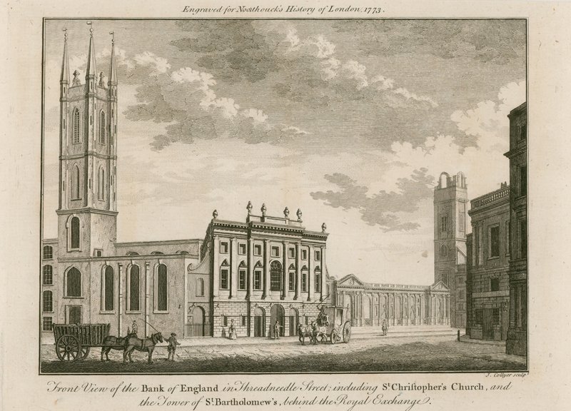 Banco da Inglaterra, East Wing adicionado por Sir Robert Taylor, 1765 de English School