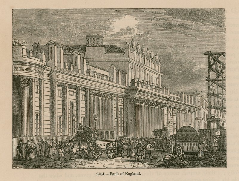 Banco da Inglaterra, Sir John Soanes Frente Sul, 1823 de English School