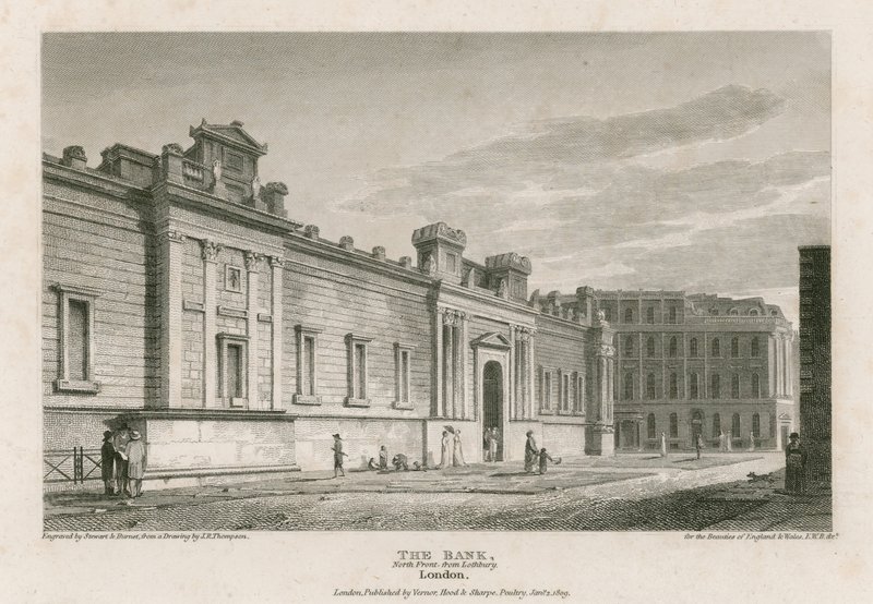Banco da Inglaterra, as frentes de Sir John Soanes de English School
