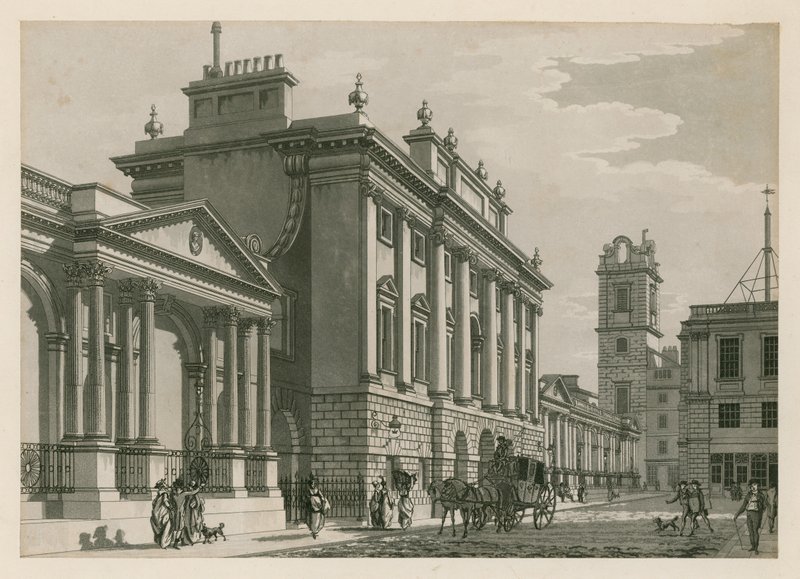 Banco da Inglaterra, West Wing adicionado por Sir Robert Taylor, 1783 de English School