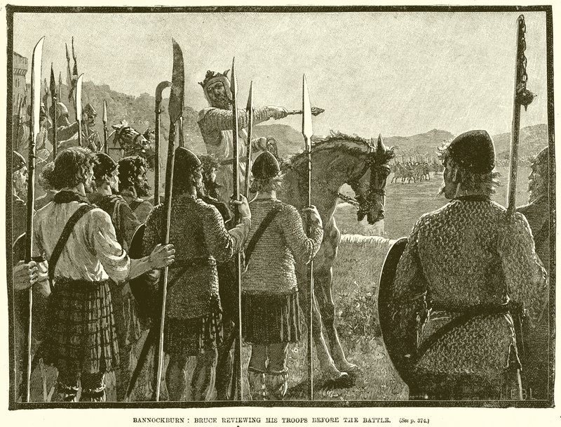 Bannockburn: Bruce revendo suas tropas antes da batalha de English School