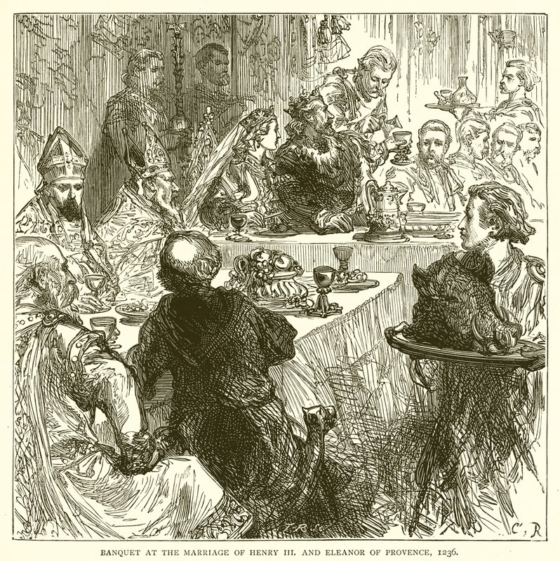 Banquete no casamento de Henrique III e Eleonora da Provença, 1236 de English School