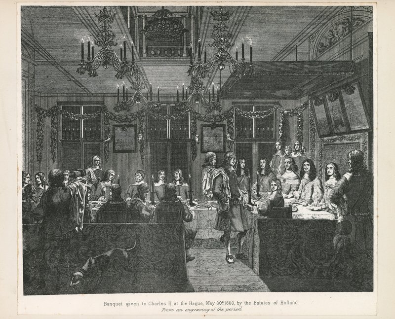 Banquete dado ao rei Carlos II, em 30 de maio de 1660, pelas fazendas da Holanda de English School