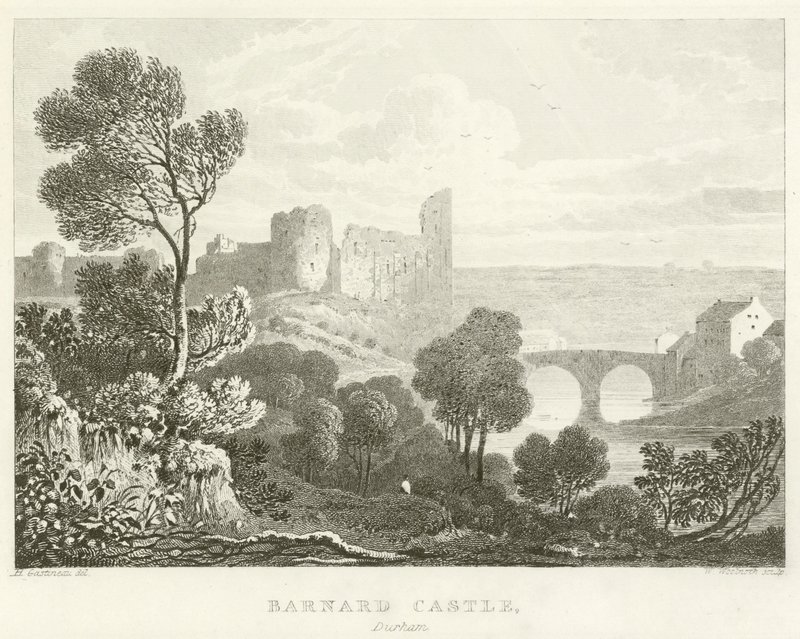 Barnard Castle, Durham (gravura) de English School
